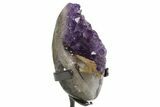 Brilliant Amethyst Geode With Metal Stand - Uruguay #342494-2